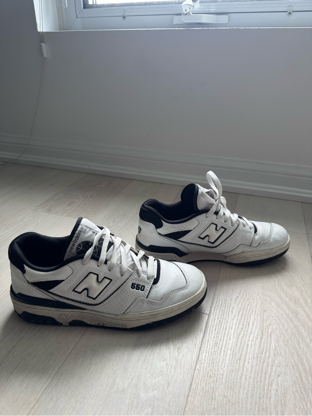 New Balance 550 White and Black Low-Top Sneaker - Picture 5 of 9